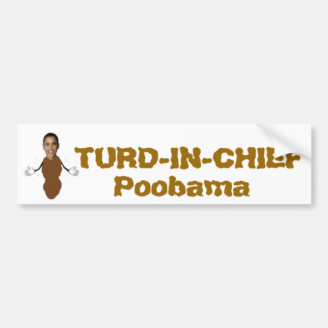 Adesivo Para Carro TURD-IN-CHIEF, Poobama (Frente)