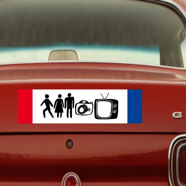 Adesivo Para Carro TV de câmeras de homem pessoal (Person Woman Man Camera TV  TRUMP Bumper Sticker
)