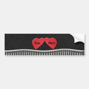 Adesivo Para Carro Two Hearts Bumper Sticker
