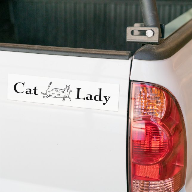 Adesivo Para Carro Typografia de Gato Desenhado à Mão Diversão de Gat (No caminhão)