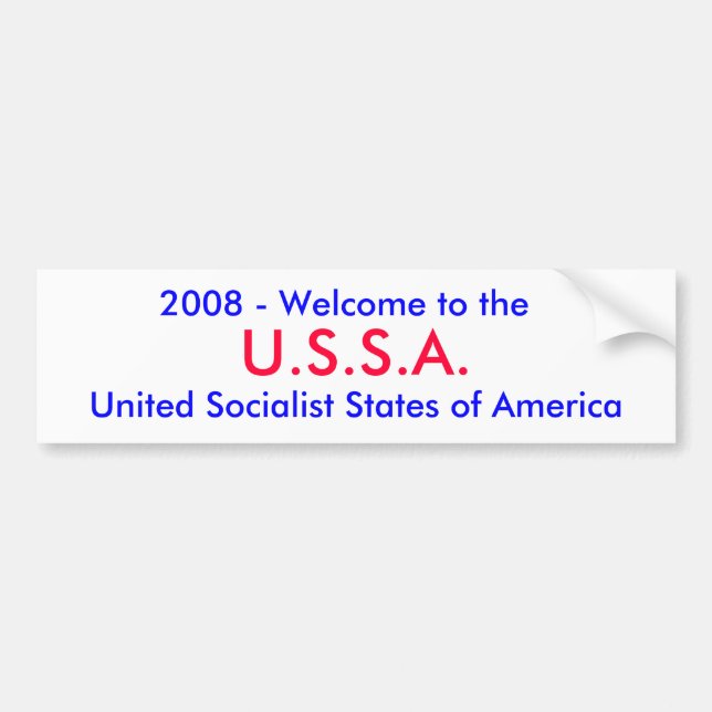 Adesivo Para Carro U.S.S.A., 2008 - boa vinda ao, Social unido… (Frente)