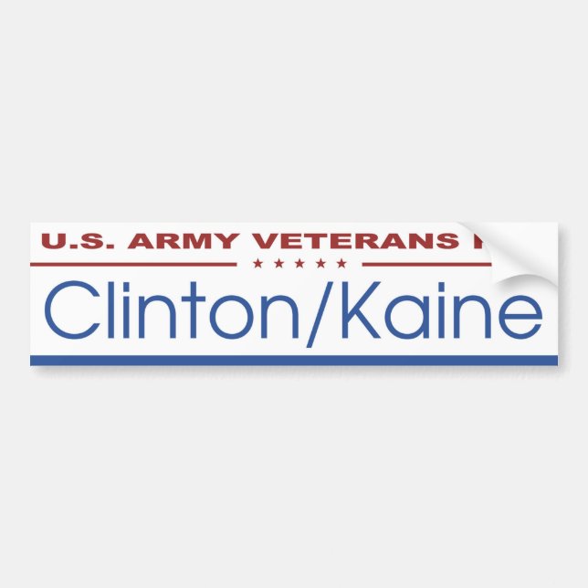 Adesivo Para Carro U.S. Veteranos do exército para Clinton/Kaine (Frente)