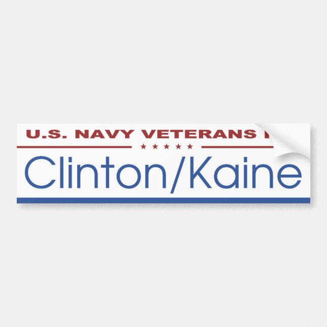 Adesivo Para Carro U.S. Veteranos do marinho para Clinton/Kaine (Frente)