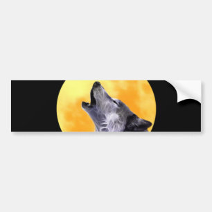 Adesivo Para Carro Uivos do lobo na Lua cheia