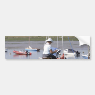 Adesivo Para Carro Um artista em Bosham Harbor, West Sussex, Inglater