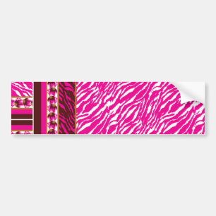 Adesivo Para Carro Um intrincado padrão floral em rosa e branco, arte