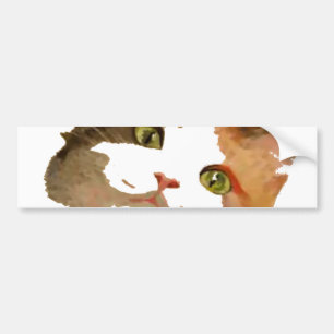 Adesivo Para Carro Um retrato artístico do gato calico de olhos verd