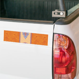 Adesivo Para Carro uma imagem de um padrão laranja e azul