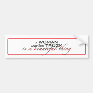 Adesivo Para Carro Uma mulher e seu caminhão… Bumbersticker.