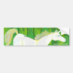 Adesivo Para Carro Unicórnio real em uma floresta Bumpersticker