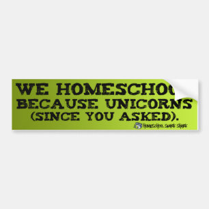 Adesivo Para Carro Unicórnios de Homeschool