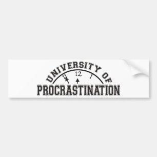 Adesivo Para Carro Universidade da procrastinação