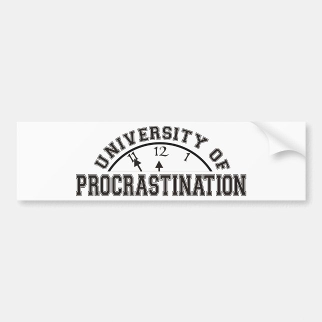 Adesivo Para Carro Universidade da procrastinação (Frente)