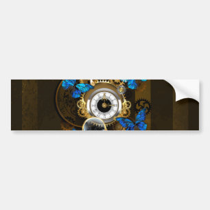 Adesivo Para Carro Ursinhas Steampunk e Borboletas Azuis