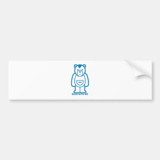 Adesivo Para Carro Urso Comigo (Azul)