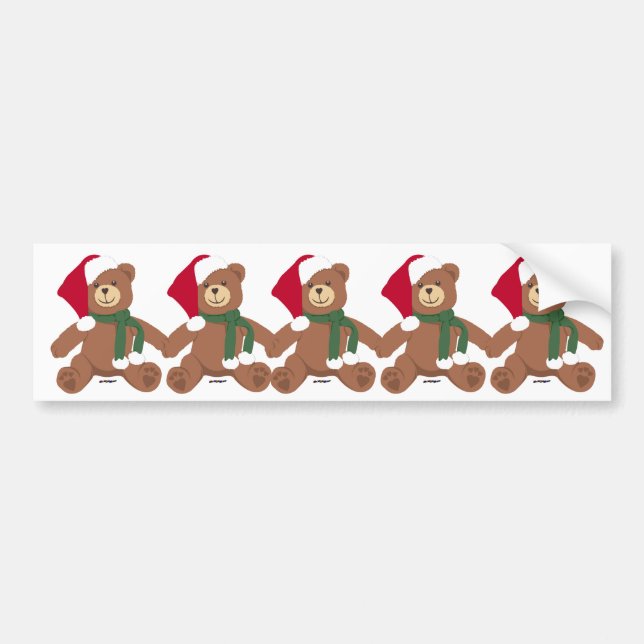 Adesivo Para Carro Urso de Natal (Frente)