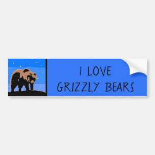 Adesivo Para Carro Urso Grizzly no inverno - Arte original sobre a vi