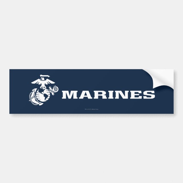 Adesivo Para Carro USMC Logo - White (Frente)