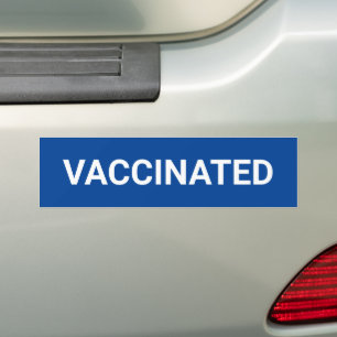 Adesivo Para Carro Vacinado, azul e branco personalizável