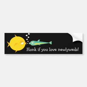 Adesivo Para Carro Vai Fish_Deep Love_Honk se você ama newlyweds