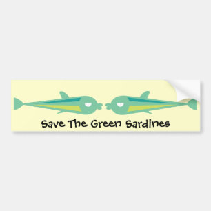 Adesivo Para Carro Vai Fish_Save as sardinhas verdes