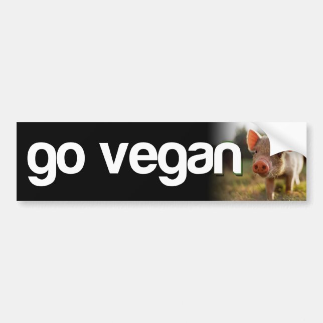 Adesivo Para Carro VAI O VEGAN - leitão (Frente)