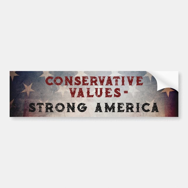 Adesivo Para Carro Valores Conservadores = Strong America Sticker (Frente)