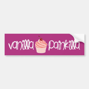 Adesivo Para Carro Vanilla Painkilla   Cupcake Humorístico Personaliz