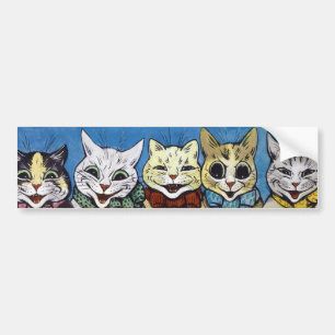 Adesivo Para Carro Vários Gatos Olhando Para Fora, Louis Wain