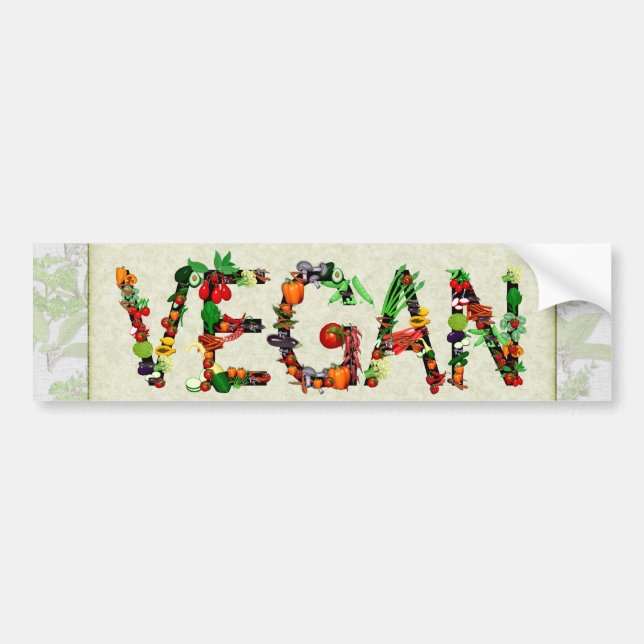 Adesivo Para Carro Vegetais do Vegan (Frente)