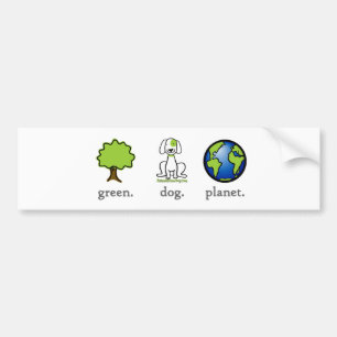 Adesivo Para Carro Verde. Cão. Planeta. Autocolante no vidro traseir