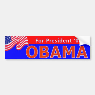 Adesivo Para Carro Vermelho de Obama 08