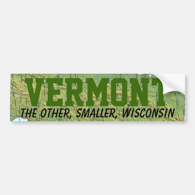 Adesivo Para Carro Vermont: O outro Wisconsin menor (Frente)