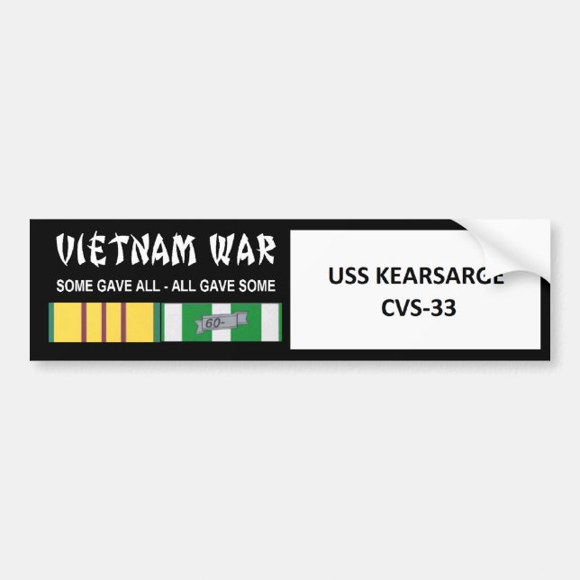 ADESIVO PARA CARRO VETERANO DE GUERRA DO VIETNAME DE USS KEARSARGE (Frente)