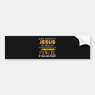Adesivo Para Carro Vida sem Jesus Engraçado Fé Religiosa Cristã