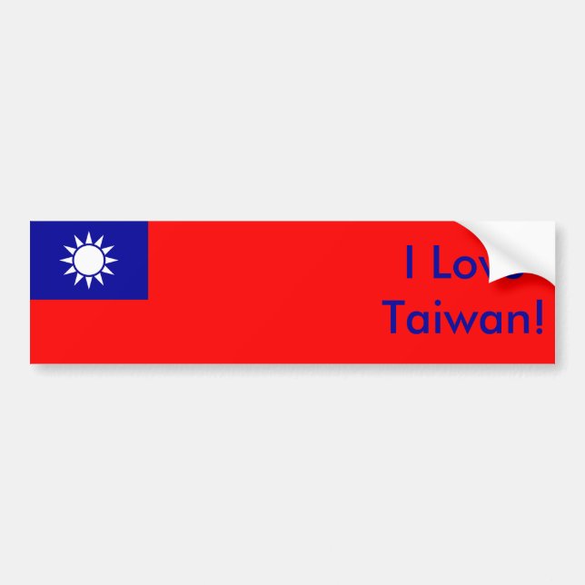 Adesivo Para Carro Vinheta com bandeira de Taiwan (Frente)