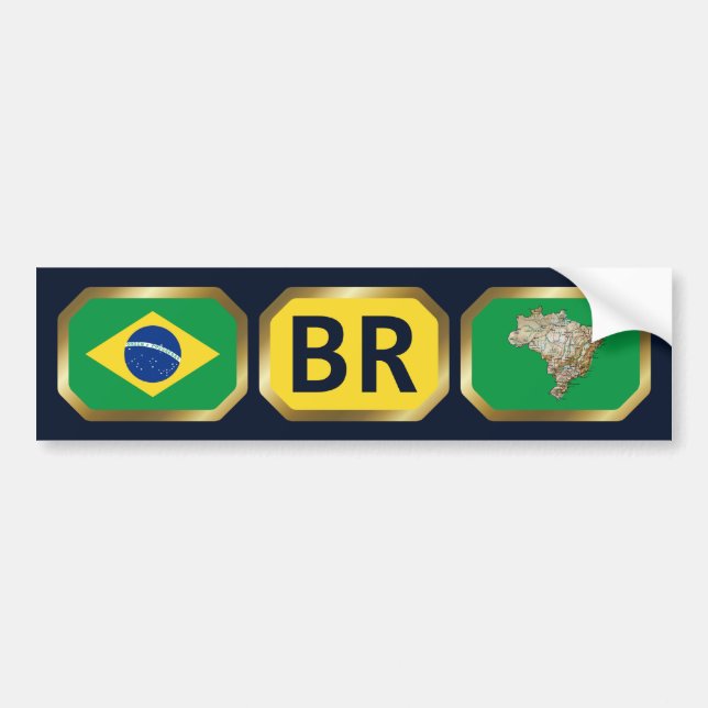 Adesivo Para Carro Vinheta de Bumper de Código de Mapa de Sinalizador (Frente)