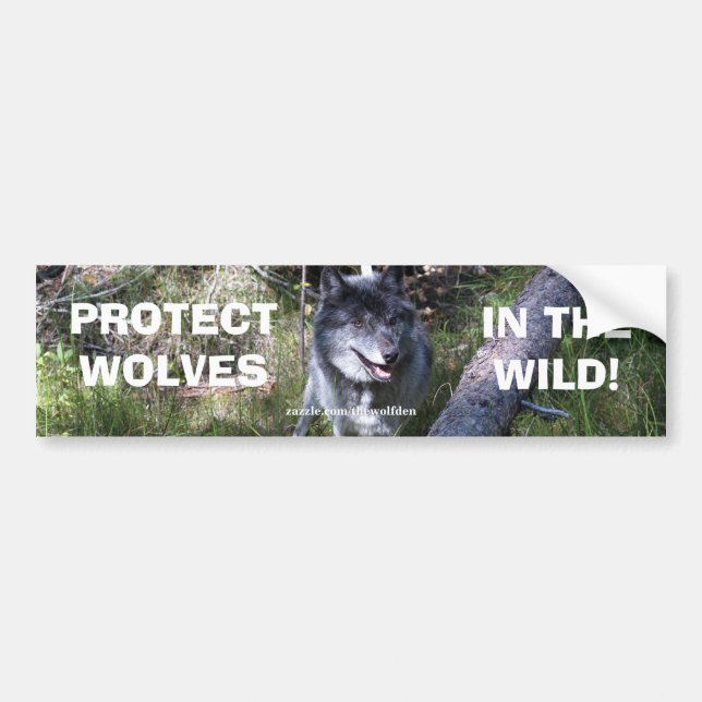 Adesivo Para Carro Vinheta de cinza WOLF Wildlife Conservation Bumper (Frente)