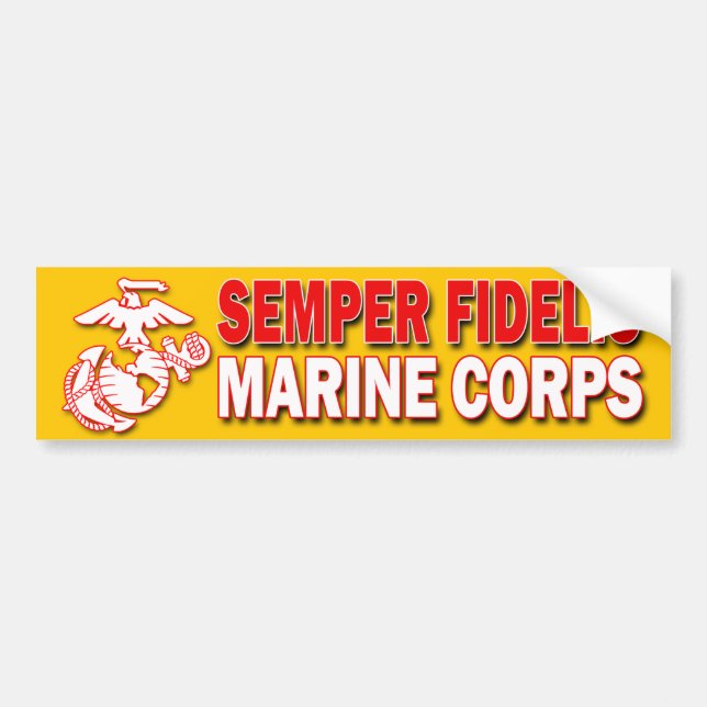 Adesivo Para Carro Vinheta para-choques do USMC Semper Fidelis (Frente)
