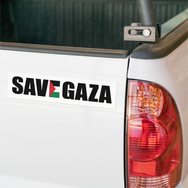Adesivo Para Carro Vinheta para-choques SAVE GAZA (No caminhão)
