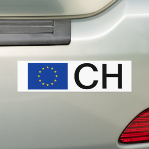 Adesivo Para Carro Vinheta-protetor de bandeira da UE com letras de c
