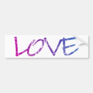 Adesivo Para Carro Vintage cor-de-rosa, roxo, azul do amor