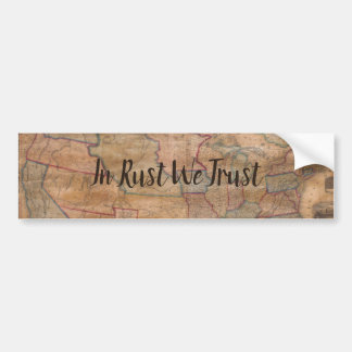 Adesivo Para Carro Vintage USA Map Of Rust We Trust