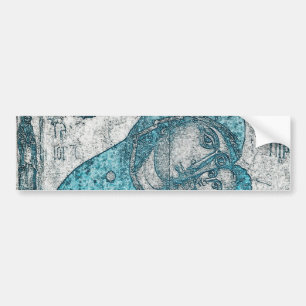 Adesivo Para Carro Virgin Mary and Infant Jesus Christ Vintage Blue