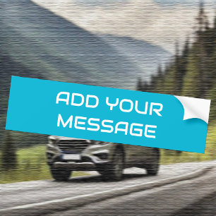 Adesivo Para Carro Vírgula de cor vívida ciano com barra de texto em 