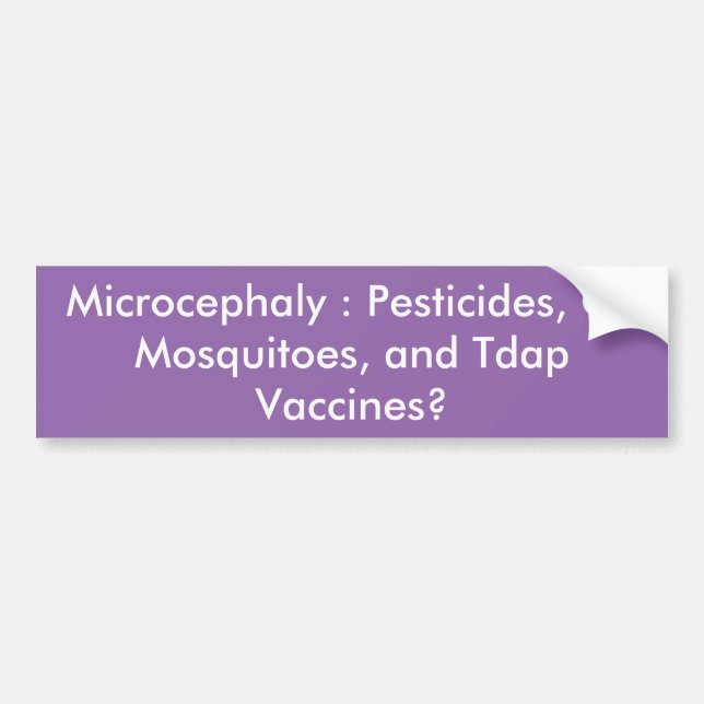 Adesivo Para Carro Vírus ZIKA e Vinheta para-choques de microcefalia (Frente)