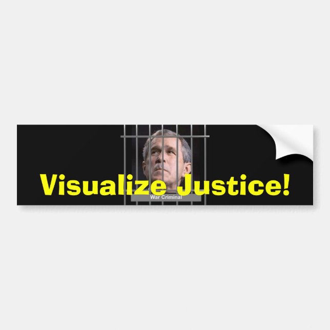 Adesivo Para Carro Visualize justiça Bumpersticker (Frente)
