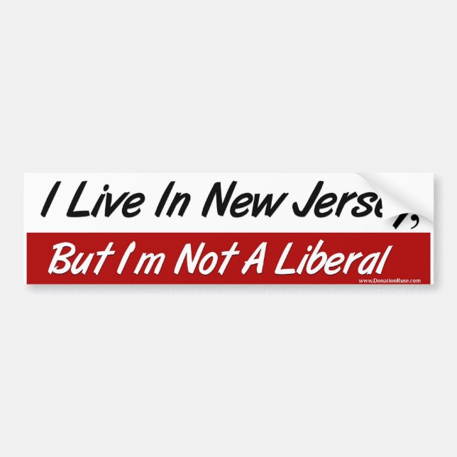 Adesivo Para Carro Viva em NJ, não um liberal (Frente)