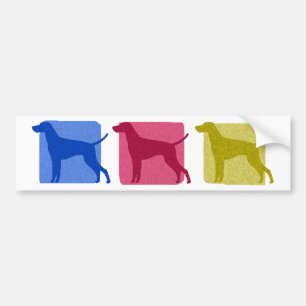 Adesivo Para Carro Vizsla colorido mostra em silhueta o autocolante
