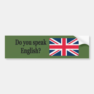 Adesivo Para Carro Você fala inglês? em inglês. Sinalizador bf
